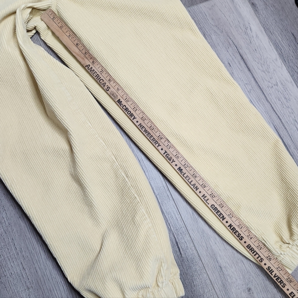 Aritzia Tna Ripcord Butter Yellow Corduroy Jogger Leg Pants Size 6 - Picture 14 of 15